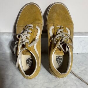Vans Ochre Suede Sneakers with White Accents